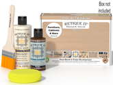 Retique It® Wood'n Finish Kit in White Oak with smooth finish, includes applicator tools for versatile wood finishing projects.