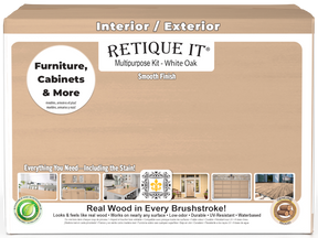 Retique It® Wood'n Finish Multi-purpose Smooth Finish Kit in White Oak, interior top coat for wood furniture and surfaces.