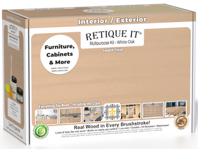 Retique It® Multi-purpose Smooth Finish Kit in White Oak, wood finishing kit with tools and products for a smooth wood finish.
