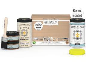 Large white oak wood finish kit by Retique It® for interior top coats, featuring smooth finish in a multi-purpose wood treatment set.