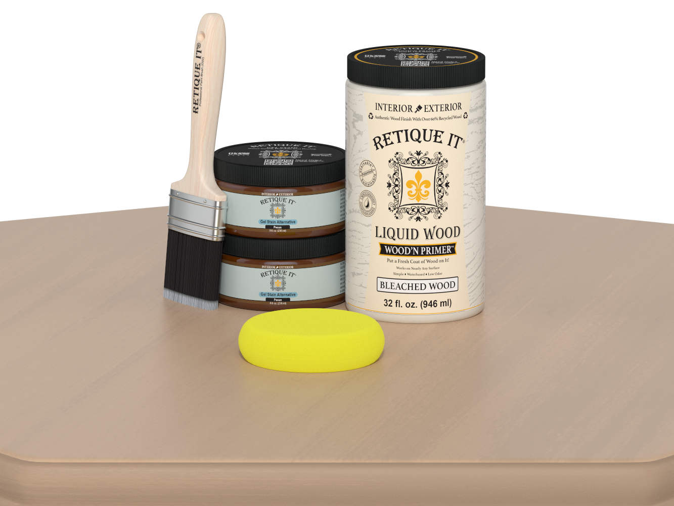 Large White Oak Wood'n Finish Kit by Retique It® with smooth finish, designed for versatile woodworking and furniture projects.