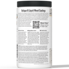 Retique It Liquid Wood Wood'n Stain 32 oz in White Wash, showing the stain's smooth application on wood surface.