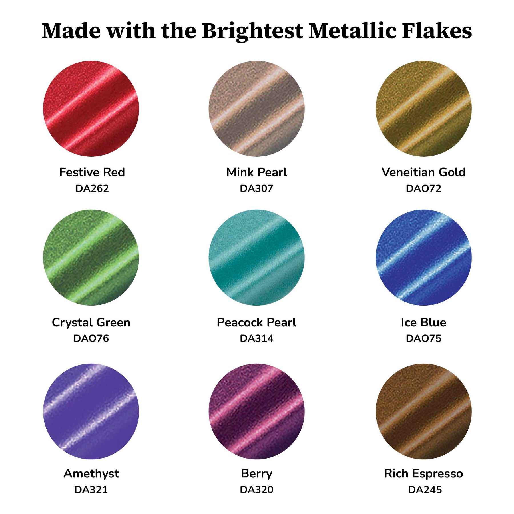 DecoArt Dazzling Metallics acrylic paint set with 9 bold, shimmering colors in 2 fl oz bottles for art and craft projects.