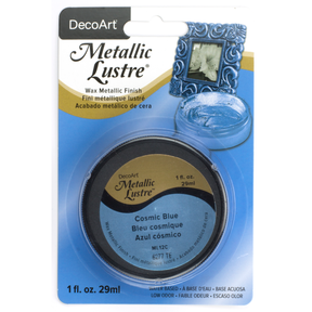 DecoArt Metallic Lustre in Champagne Ice, 1 oz jar, showing a shimmering metallic finish and smooth textured surface.