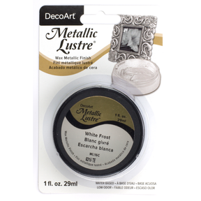 DecoArt Metallic Lustre in Champagne Ice, a 1 oz jar of shimmering metallic paint with a lustrous finish.