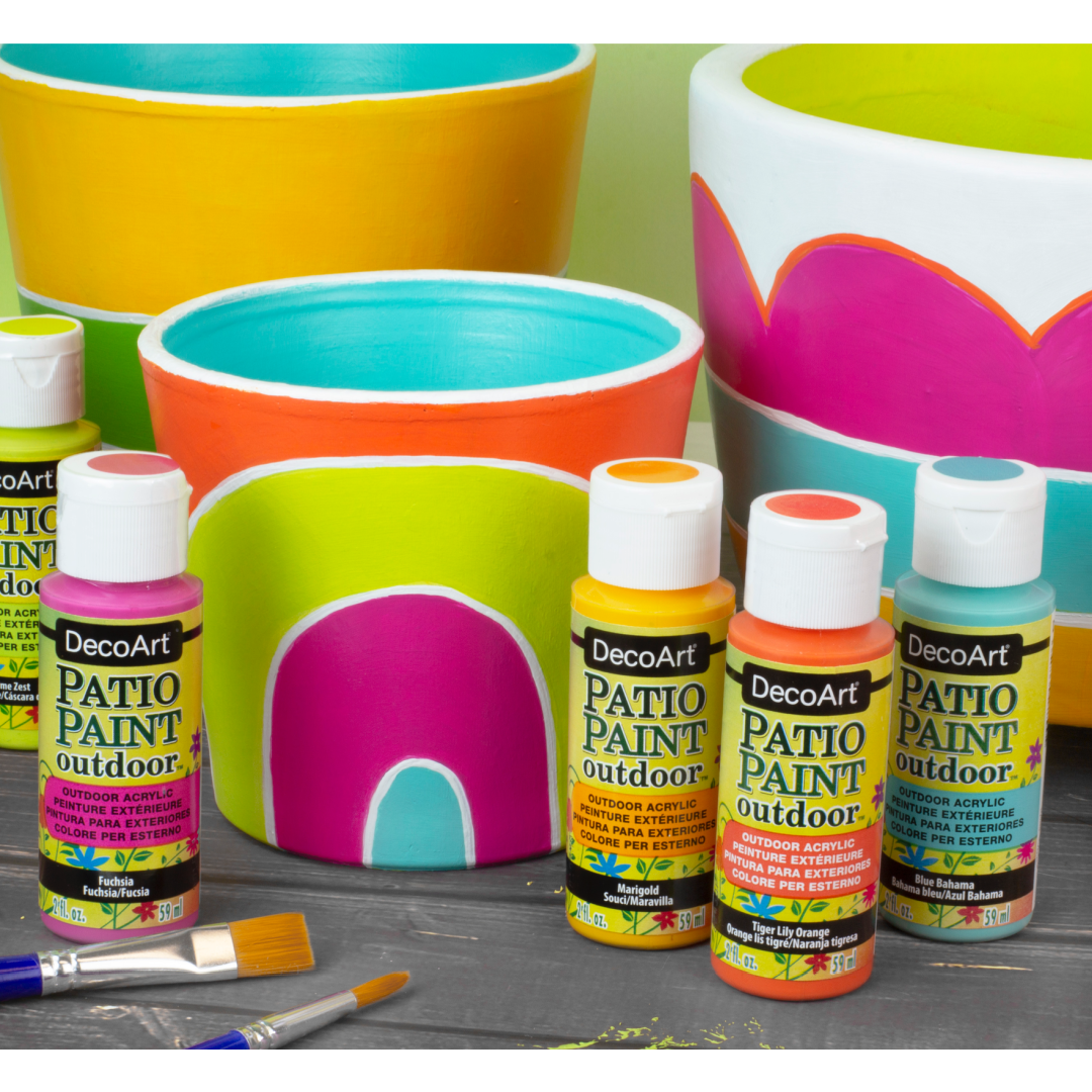 DecoArt Vintage Rose outdoor acrylic patio paint in 2 oz container for outdoor furniture and surfaces