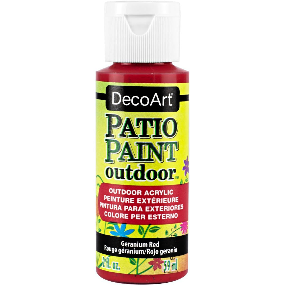DecoArt Patio Paint outdoor acrylic paint in vintage rose color, 2 oz bottle for outdoor furniture and surfaces