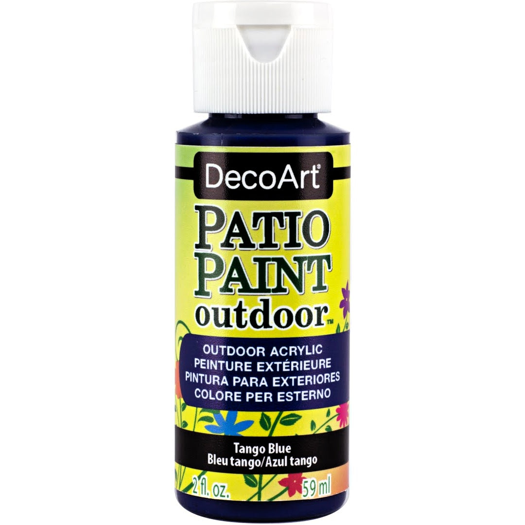 DecoArt Vintage Rose outdoor acrylic patio paint in a 2 oz container, perfect for garden furniture and outdoor decor projects.