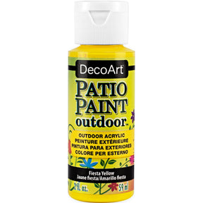 DecoArt Vintage Rose outdoor acrylic patio paint in 2 oz bottle, ideal for garden furniture and outdoor decor projects.
