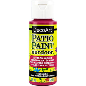 DecoArt Vintage Rose outdoor acrylic patio paint in 2 oz bottle, suitable for garden furniture and outdoor decor.