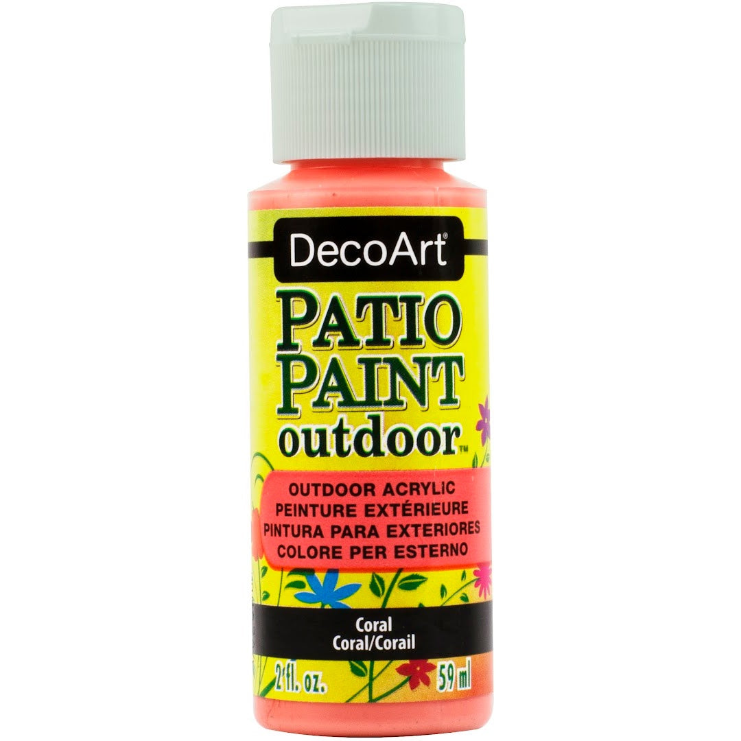 DecoArt Patio Paint Outdoor Acrylic Paint in Vintage Rose, 2 oz, suitable for outdoor furniture and decorative projects