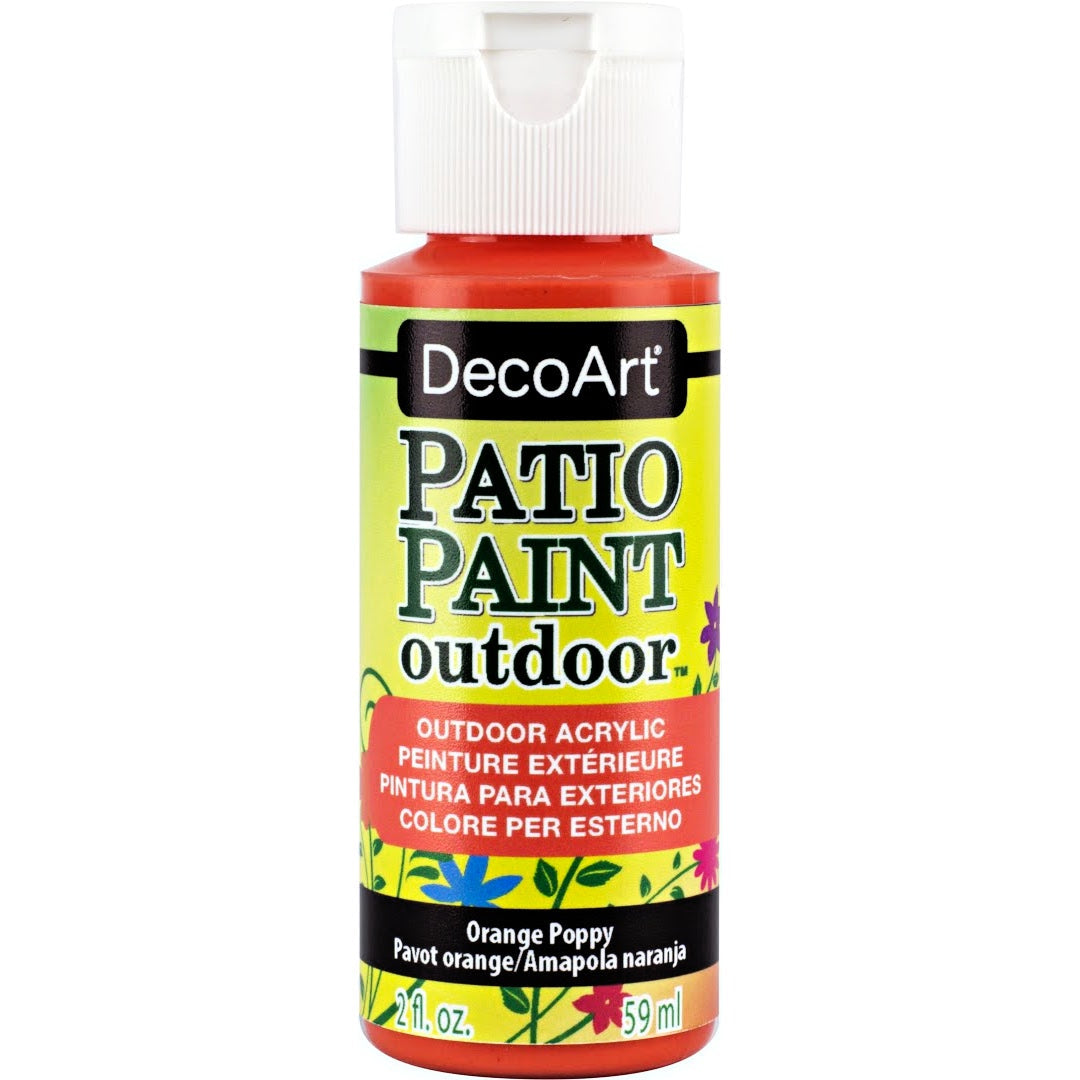 DecoArt Vintage Rose outdoor acrylic patio paint in 2 oz bottle for outdoor furniture and surfaces.