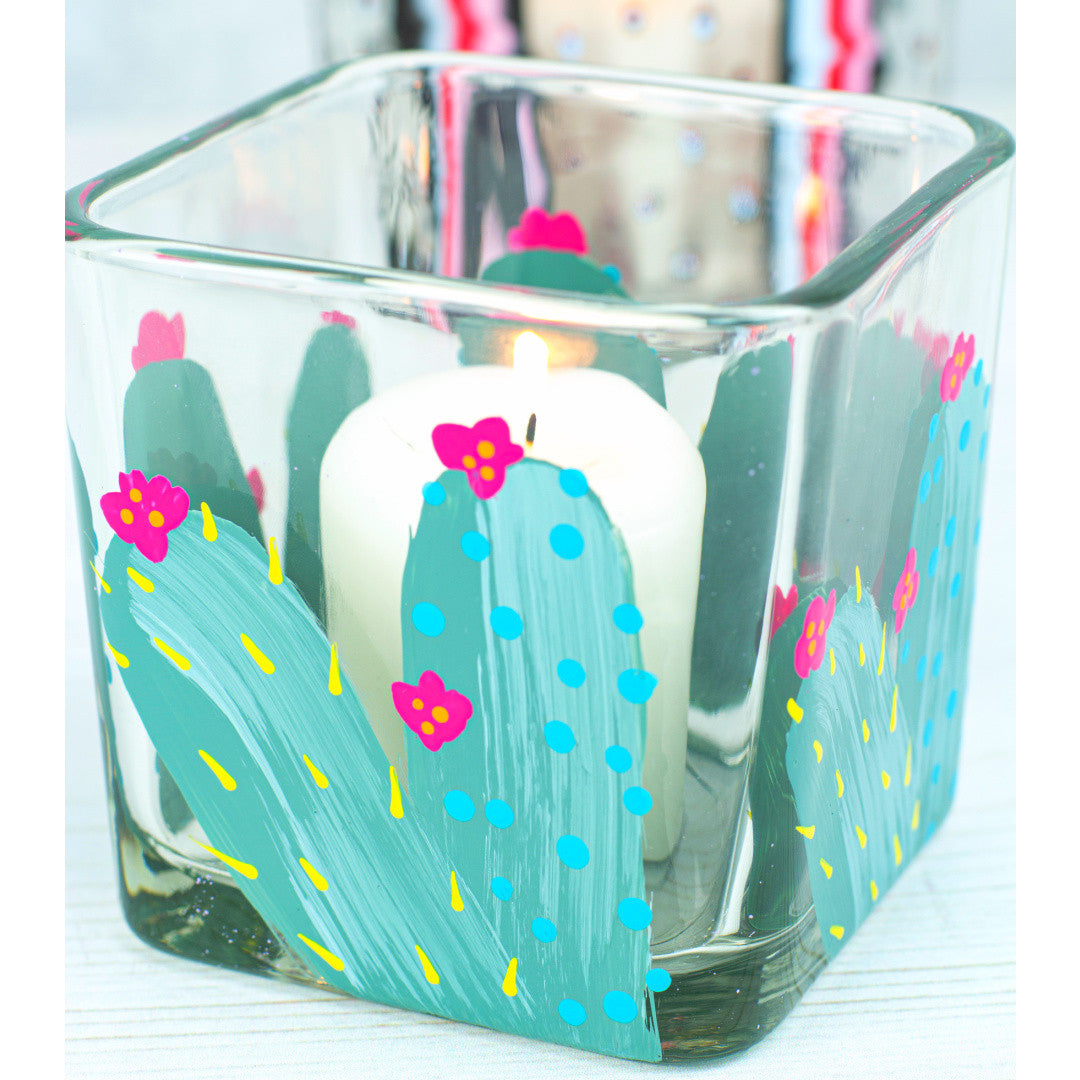 White DecoArt Glass Paint in 2 oz bottle, ideal for decorating and customizing glass surfaces with vibrant, durable color.