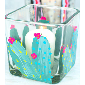 White DecoArt Glass Paint in 2 oz bottle, ideal for decorating and customizing glass surfaces with vibrant, durable color.