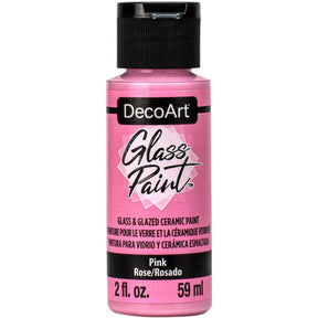 White DecoArt Glass Paint in a 2 oz bottle, suitable for decorating and enhancing glass surfaces with vibrant color.