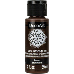 White DecoArt Glass Paint in a 2 oz bottle, suitable for decorating and customizing glass surfaces.