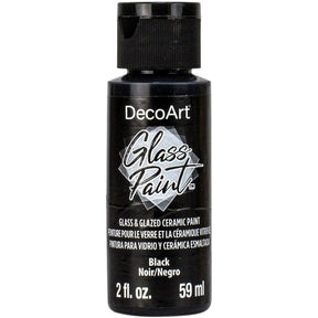 White DecoArt Glass Paint in 2 oz bottle, suitable for decorating and customizing glass surfaces.