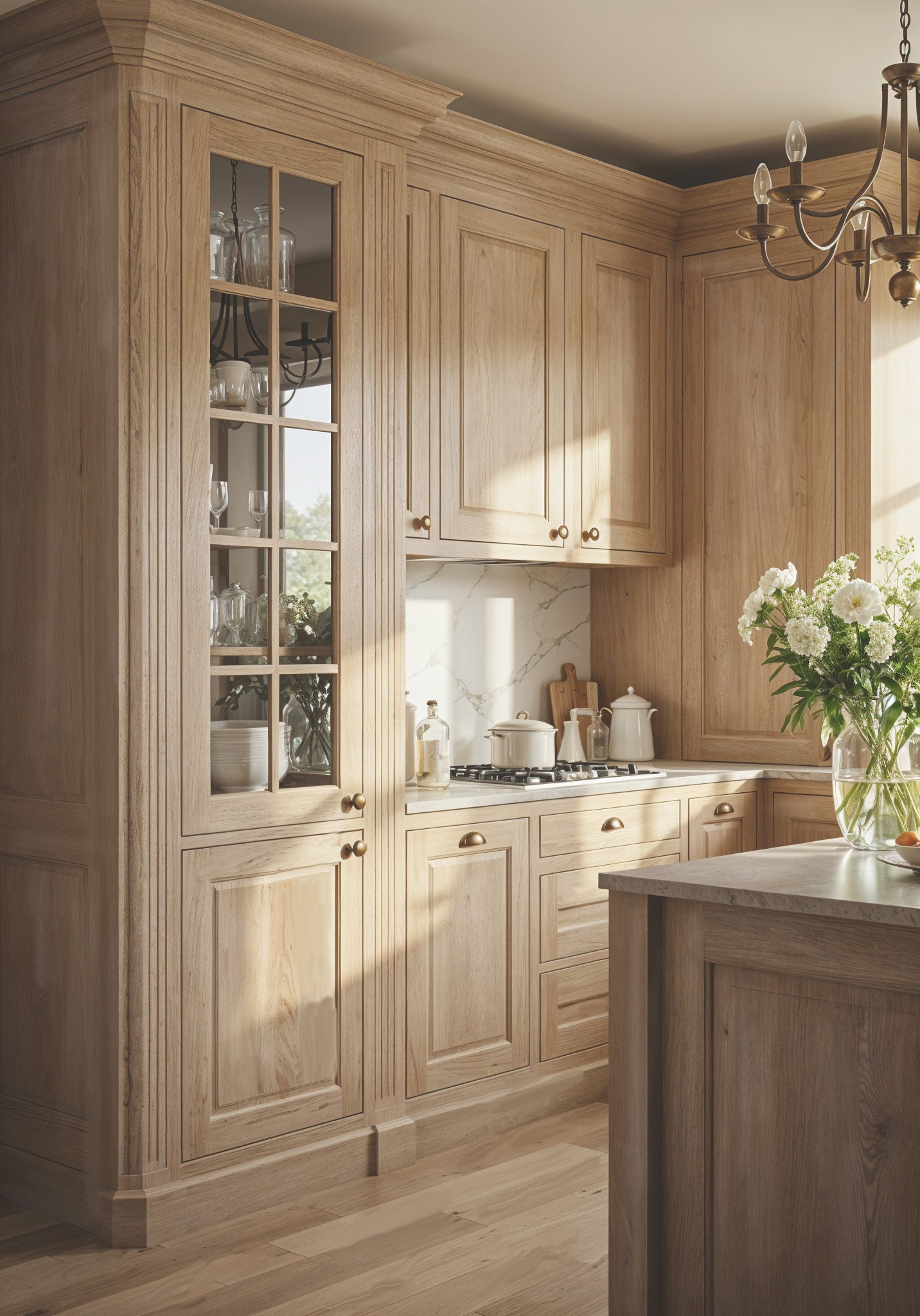 Large French Oak Wood'n Finish Kit by Retique It® for exterior top coating on wood surfaces, shown in a kitchen setting.