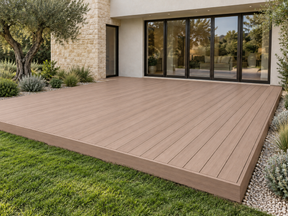 French Oak Decking Wood'n Kit stain by Retique It, showcasing the natural grain and finish on a wooden deck.