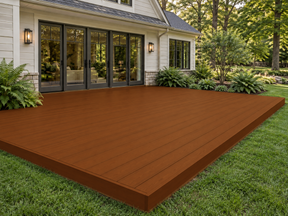 Retique It Cedar Decking Wood'n Kit stain on a wooden deck with a natural cedar finish and textured grain detail.