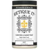 Retique It® Furniture and Cabinet Paint Quart in Lily, showcasing smooth, creamy paint suitable for furniture and cabinets.
