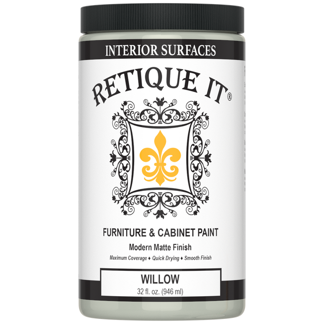 Retique It Willow furniture and cabinet paint swatch showcasing a soft, natural green color for furniture refinishing.