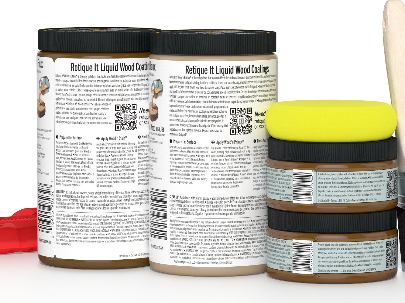 Retique It® Wood'n Finish Kit Large in Dark Oak, featuring wood stain and finish supplies for multi-purpose wood projects.