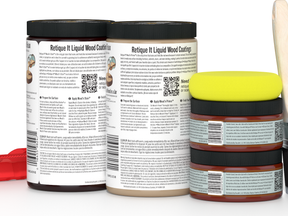 Large Vintage Cherry Wood'n Finish Kit from Retique It® with multiple wood finishing tools and products in a compact kit.