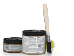 Retique It® Multi-purpose Smooth Finish Kit (Med) in Pecan for wood finishing, featuring a complete set of tools and products.