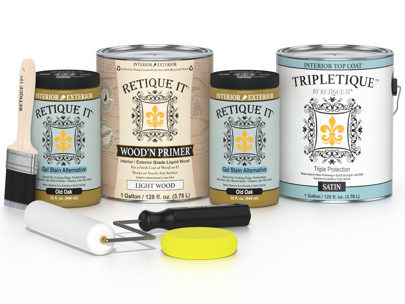 Multi-purpose Smooth Finish Kit (4x Lg) - Old Oak - Interior Top Coat