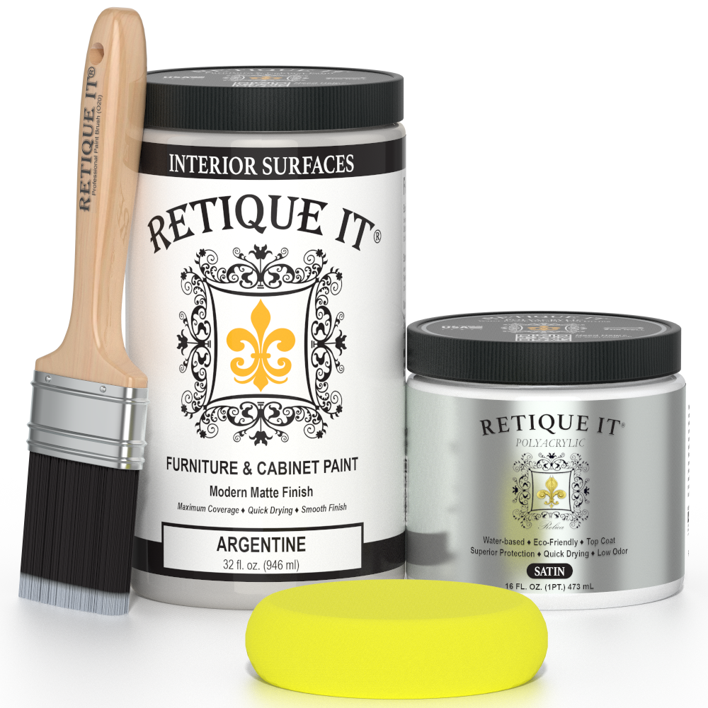 Retique It® furniture and cabinet paint in a quart, designed for furniture refinishing and cabinet painting, shown in the image.