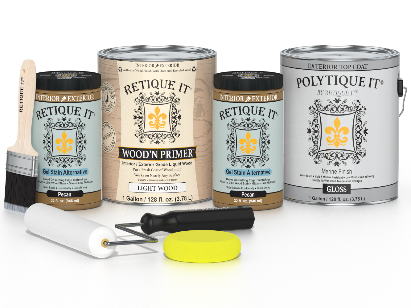 Multi-purpose Smooth Finish Kit (4x Lg) - Pecan - Exterior Top Coat