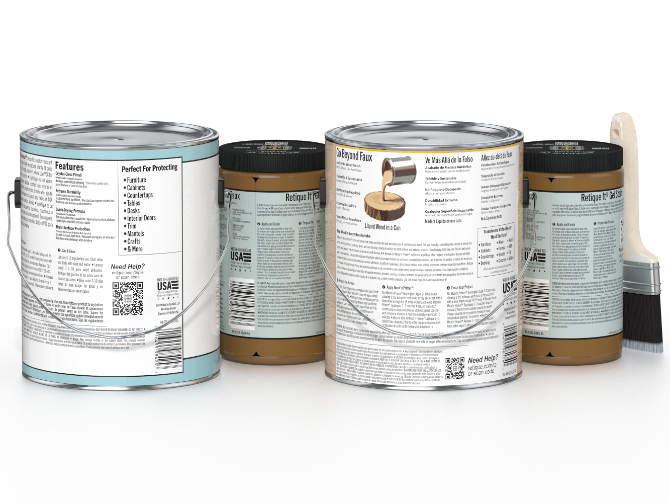 Multi-purpose Smooth Finish Kit (4x Lg) - Dark Oak - Interior Top Coat