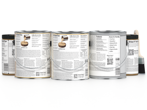 Retique It® Wood'n Finish Kit XL with wood stain and finishing supplies, shown in a clear image of the product packaging.