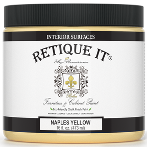 Retique It® Furniture & Cabinet Paint in Naples Yellow, quart size, vivid yellow paint for furniture and cabinetry.