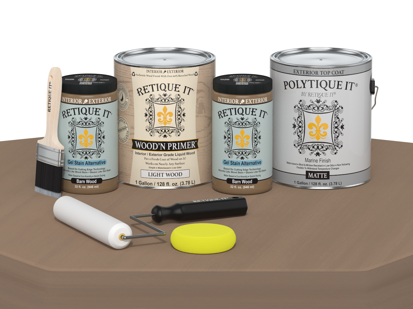 Multi-purpose Smooth Finish Kit (4x Lg) - Barn Wood - Exterior Top Coat
