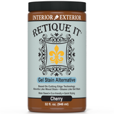 Retique It Cherry Gel Stain showing a smooth application of deep red wood stain on a surface.