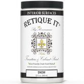 Retique It® Furniture & Cabinet Paint in quart size, Snow color, showing smooth, even application on a wooden surface.