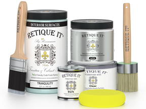 Retique It® furniture and cabinet paint in Quart, Tranquility color, showing a smooth painted furniture surface.