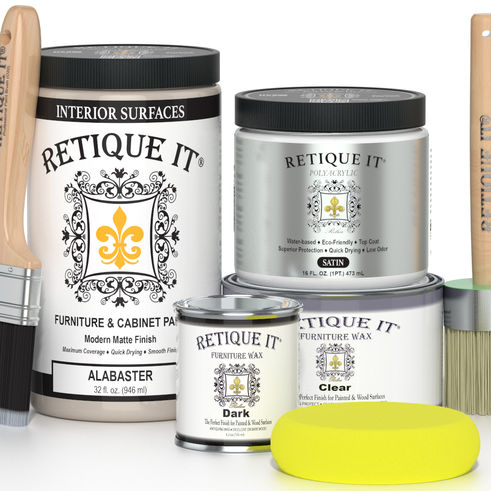 Retique It® furniture and cabinet paint in Alabaster, quart size, with a smooth, creamy finish for home furniture updates.