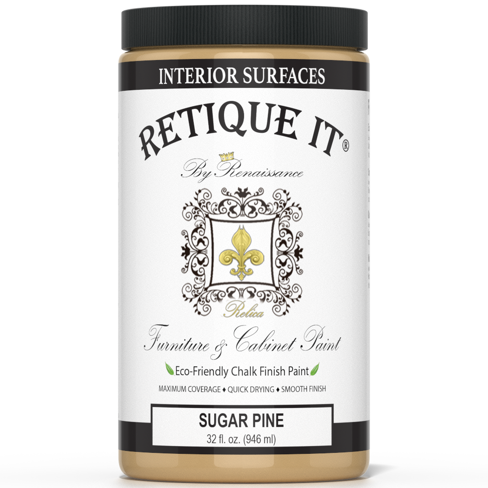 Retique It® furniture and cabinet paint in quart size, Sugar Pine color, suitable for transforming wood furniture and cabinetry.