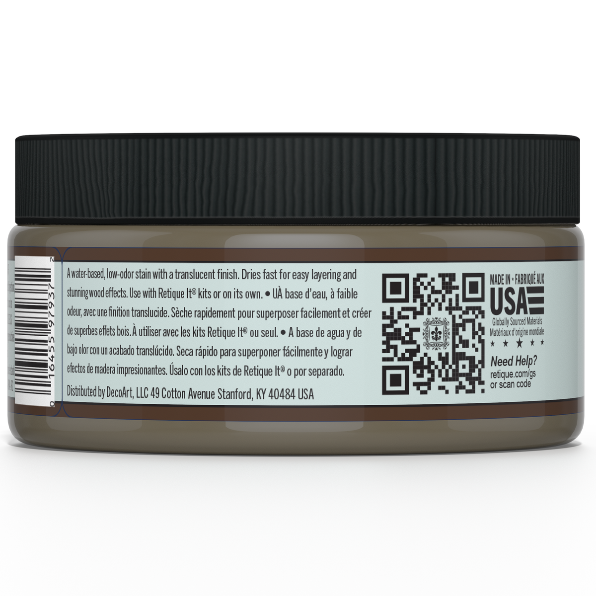 Retique It Black Walnut Gel Stain applied to wood, showcasing rich, deep color and smooth finish for furniture or cabinetry.
