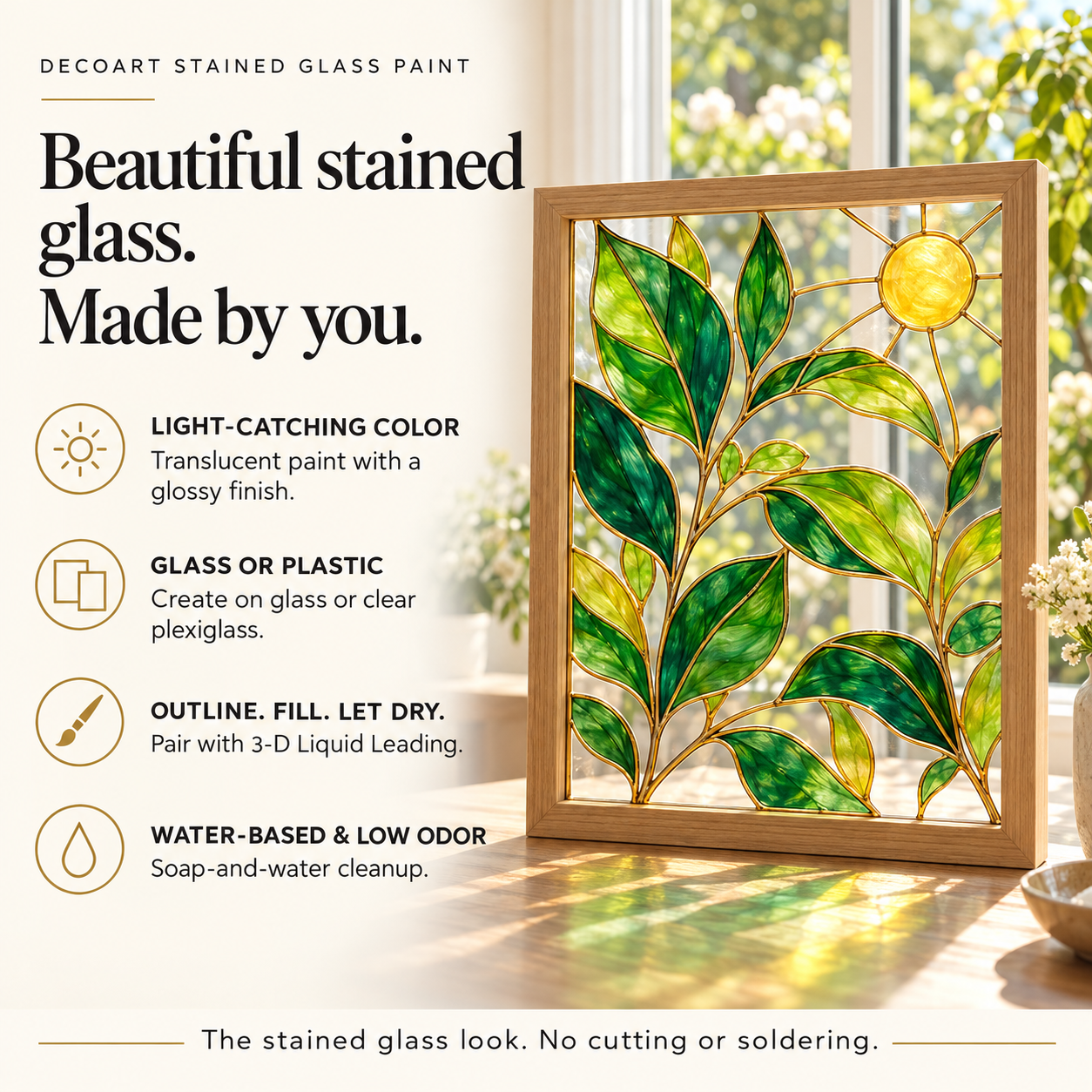 DecoArt Stained Glass Paint in red for colorful glass art projects