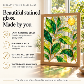 DecoArt Stained Glass Paint in red for colorful glass art projects