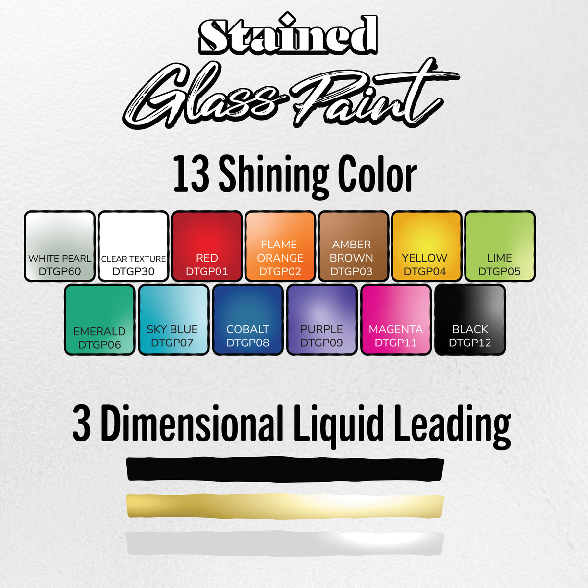 DecoArt stained glass paint complete set with vibrant colors and brushes for creating colorful stained glass artwork.