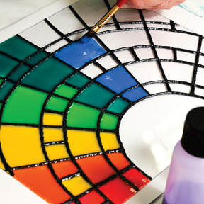 DecoArt Stained Glass Paint 3-D Liquid Leadings set with six vibrant, textured liquid leadings for stained glass craft projects.