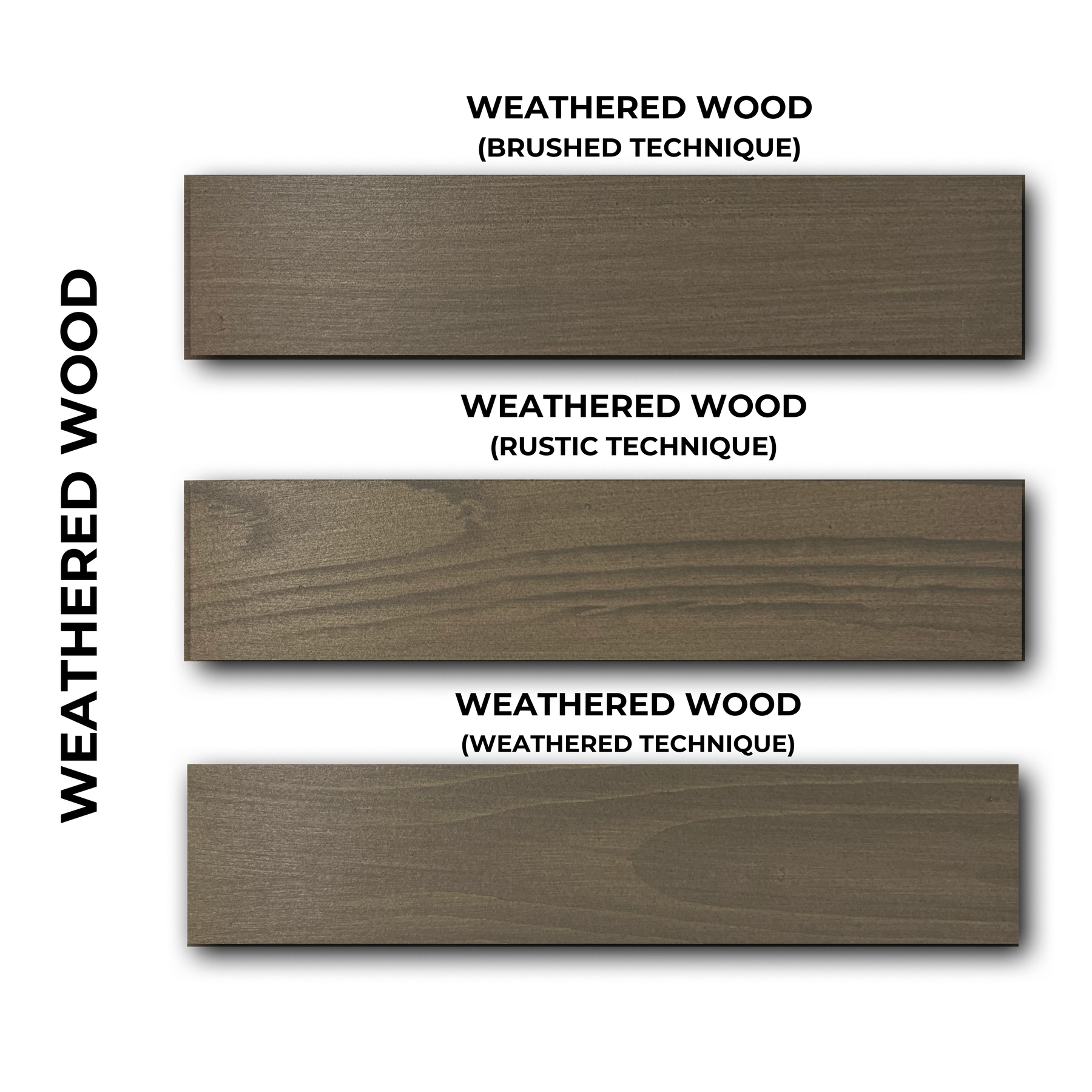 Weathered Wood multi-purpose finish kit by Retique It® with fan deck blades for wood finishing projects.