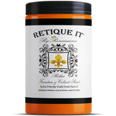 Retique It furniture and cabinet paint in quart size, Pumpkin color, with a smooth painted surface and brush strokes visible.