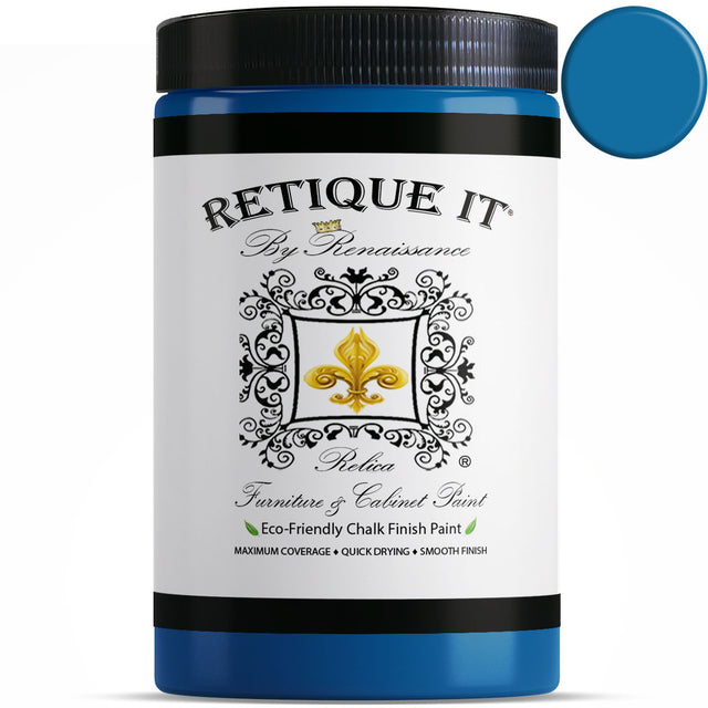 Retique It Renaissance Furniture Paint Poly Kit in Ultramarine, blue paint color swatch