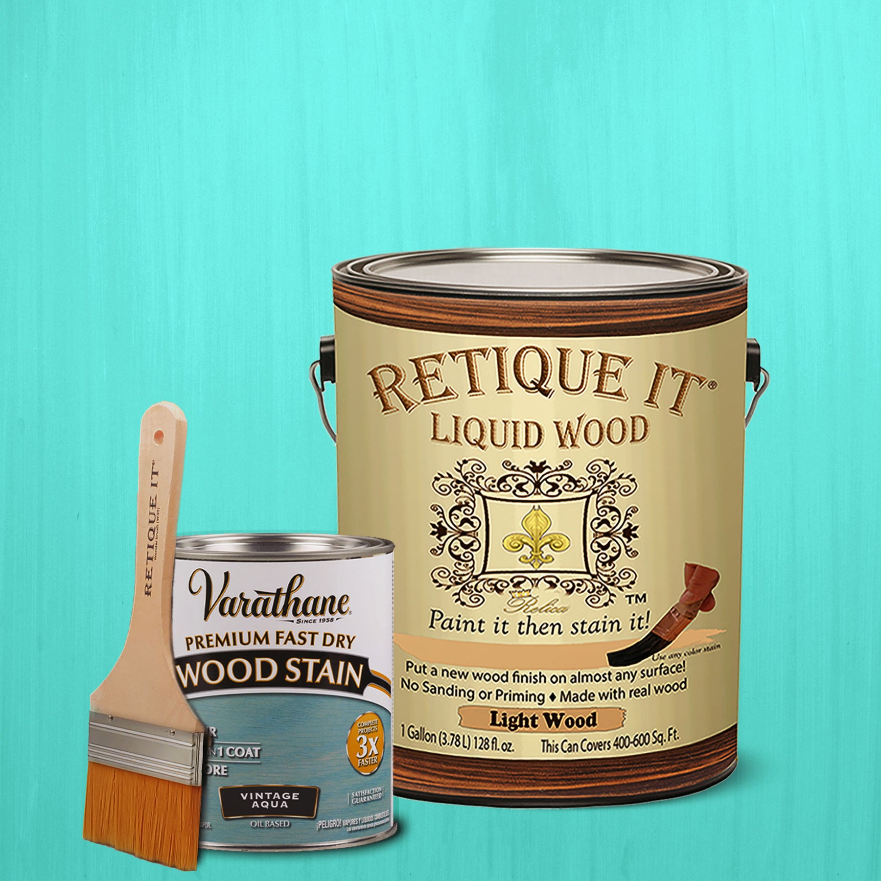 Liquid Wood Kit - Vintage Aqua Oil-based Stain